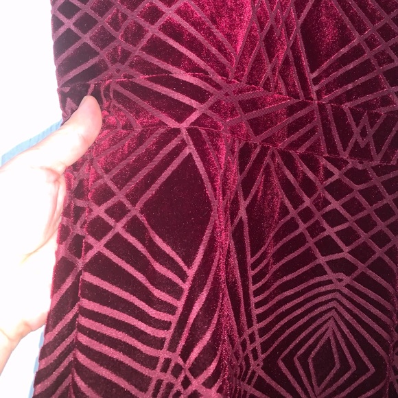 Saks Fifth Avenue Velvet Geometric Pattern Dress - Picture 5 of 11